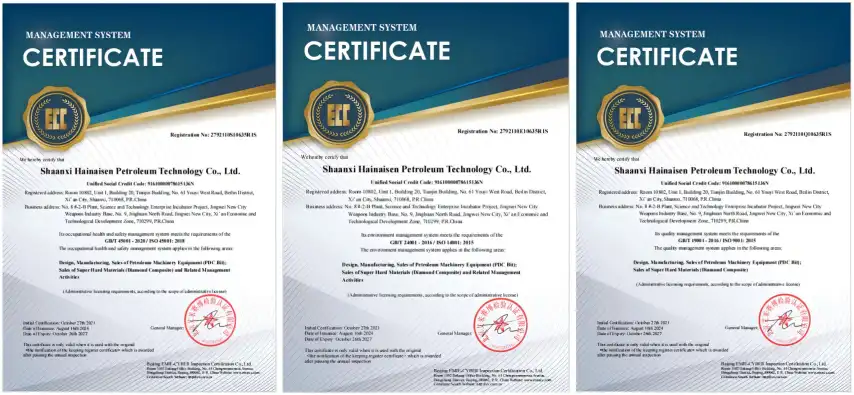 Four Blade Wing High Performance Petroleum Drill Bit Qualification Certification Four Blade Wing High Performance Petroleum Drill Bit Qualification Certification