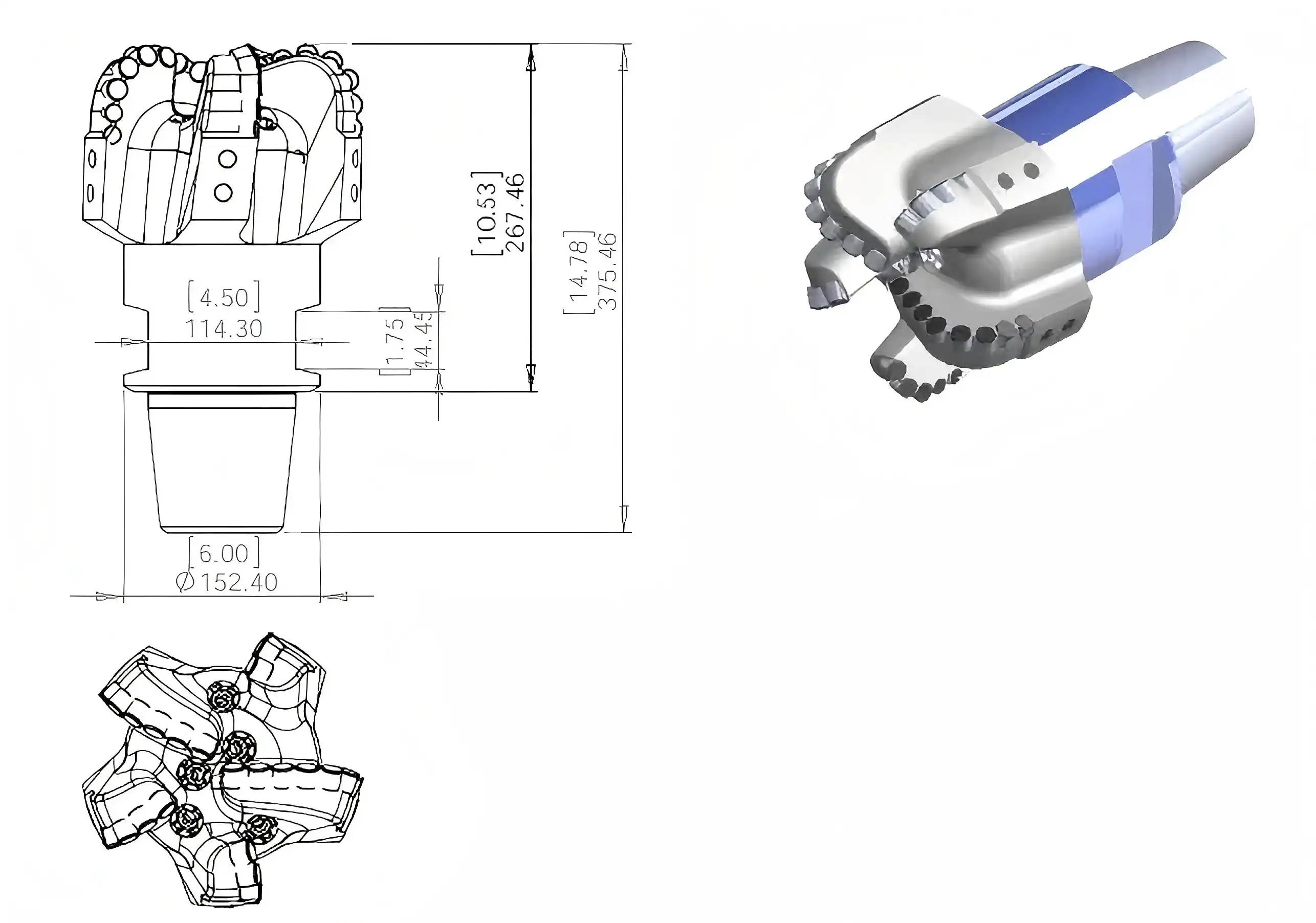 5 blade matrix body pdc drill bits