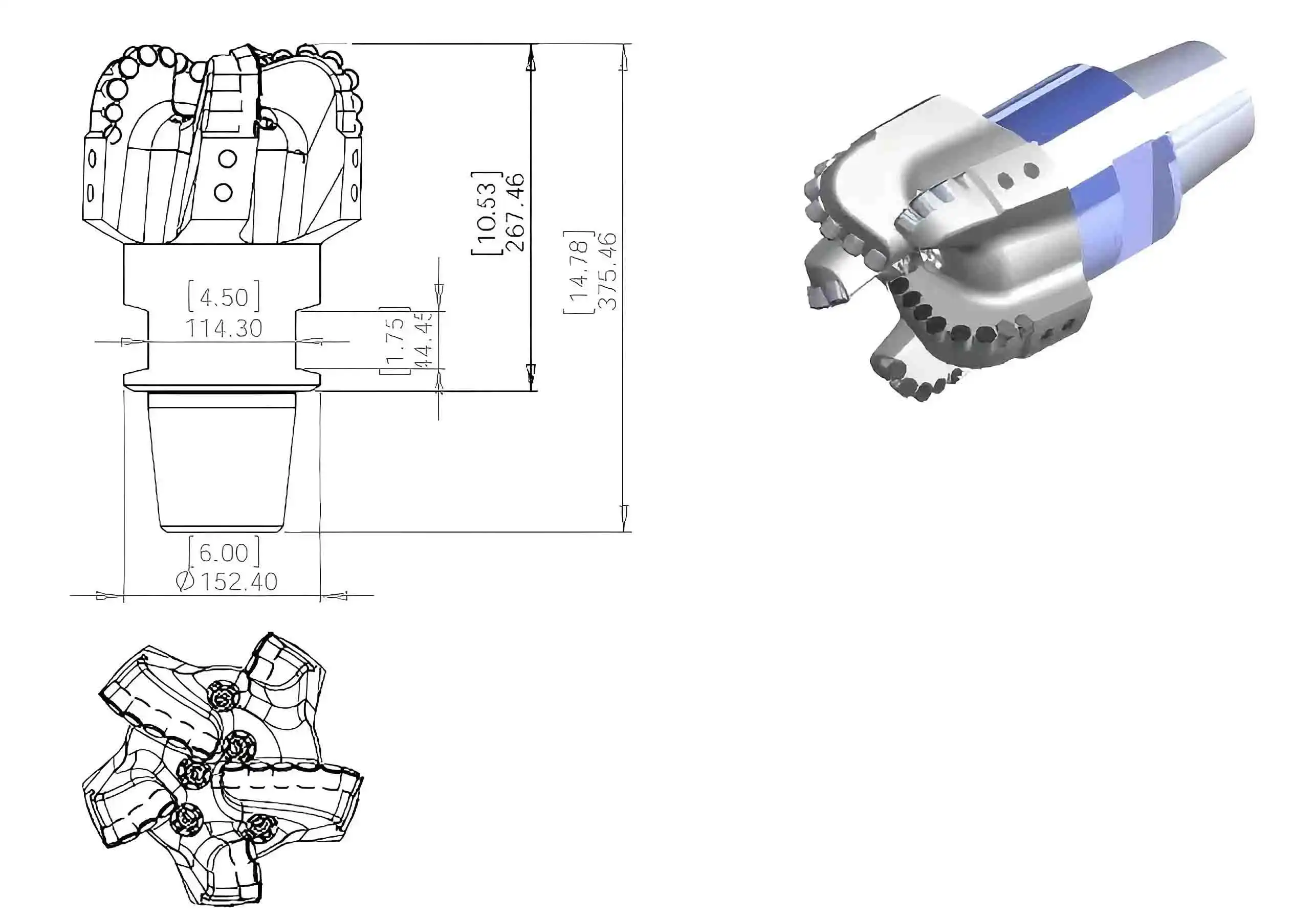 5 Blade Matrix Body PDC Drill Bits 5 Blade Matrix Body PDC Drill Bits