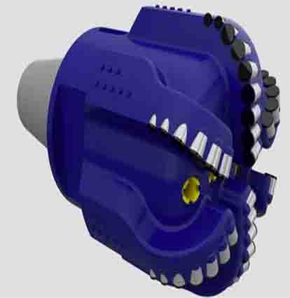 Five Blade Oil Drill Bit nozzles, junk slots and cuttings evacuation
